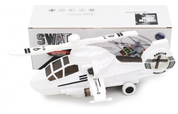 Elicopter Swat, 30 cm, sunete, lumini 3D ALB